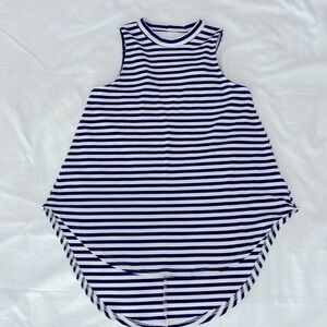 Very J black and white striped high low tank top
